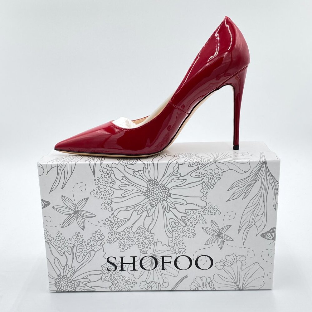 Red Women Formal Pointed Toe Pumps High Heel Sexy Stilettos Slip On Office Shoes